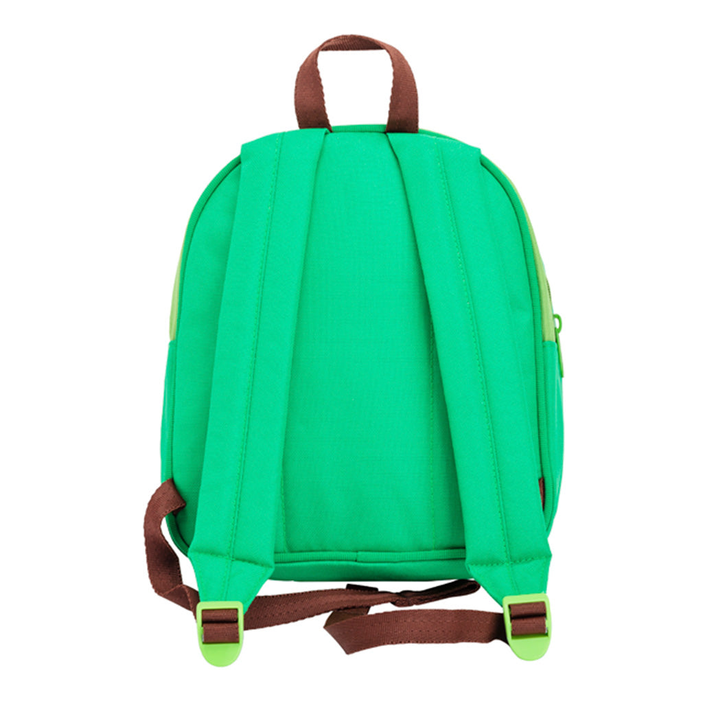 Green Step-By-Step Apple mini backpack back angle view displaying handle and shoulder straps