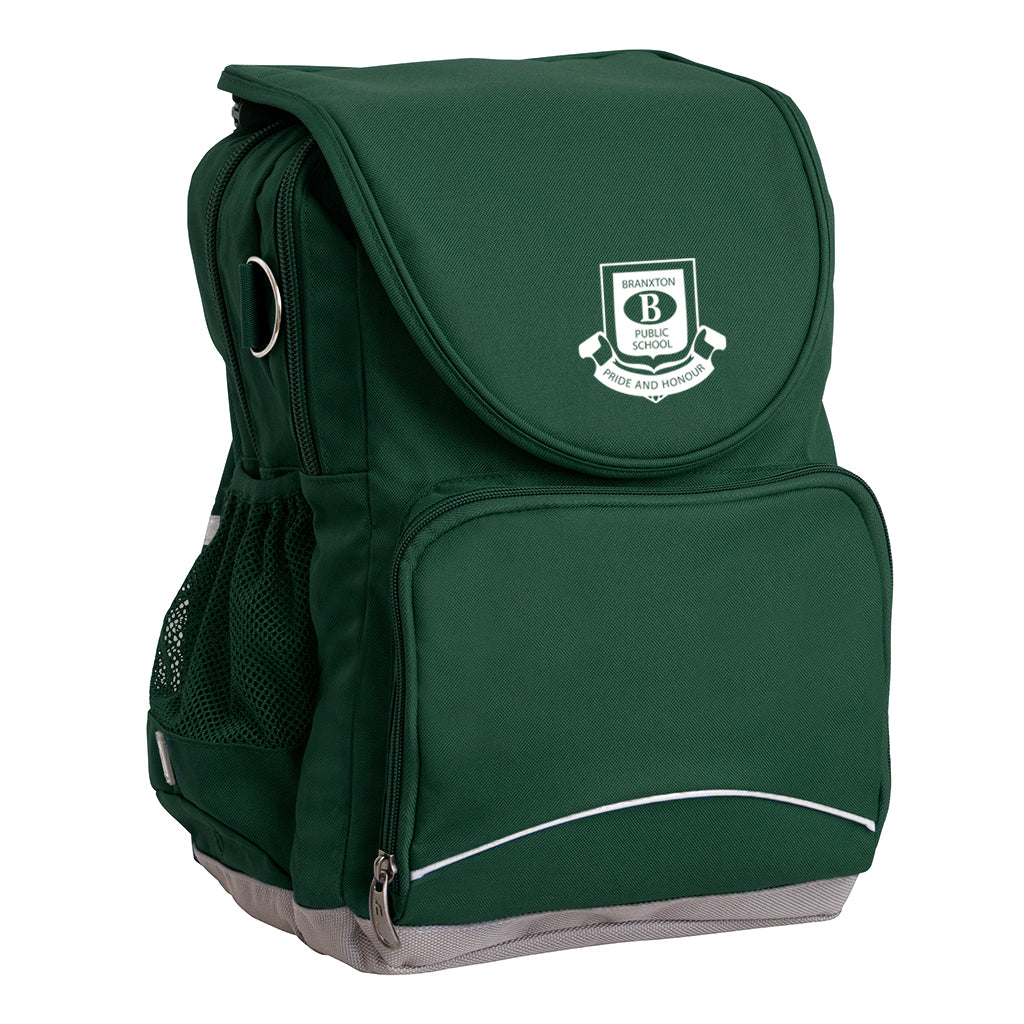 Harlequin Ergo Tuff-Pack shown in bottle green, side angle and front pocket.