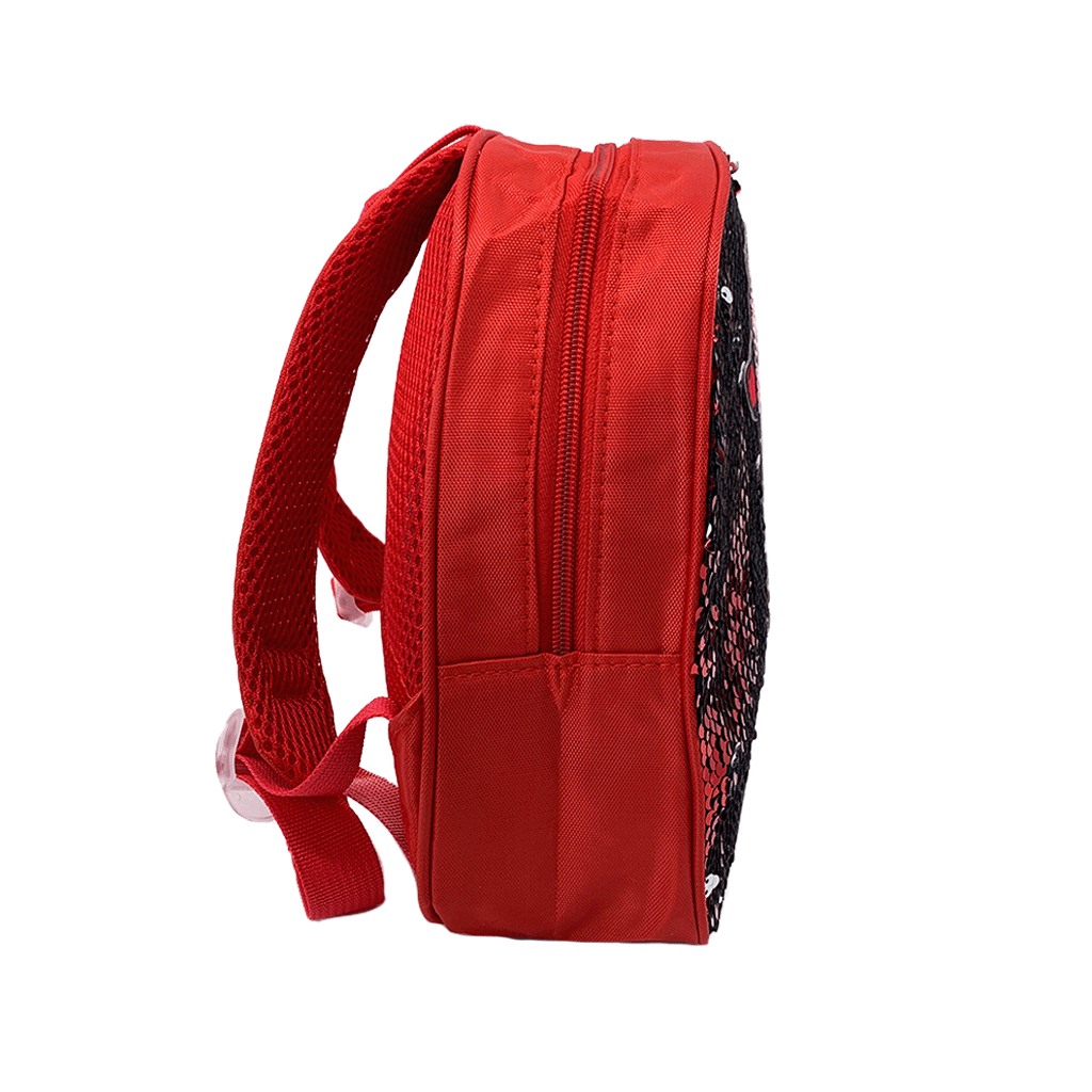Disco Doll Sequins Mini Backpack in Red - side view