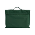 Harlequin green eco library bag displaying carry handle, velcro flap opening, and PET recycled water repellent fabric