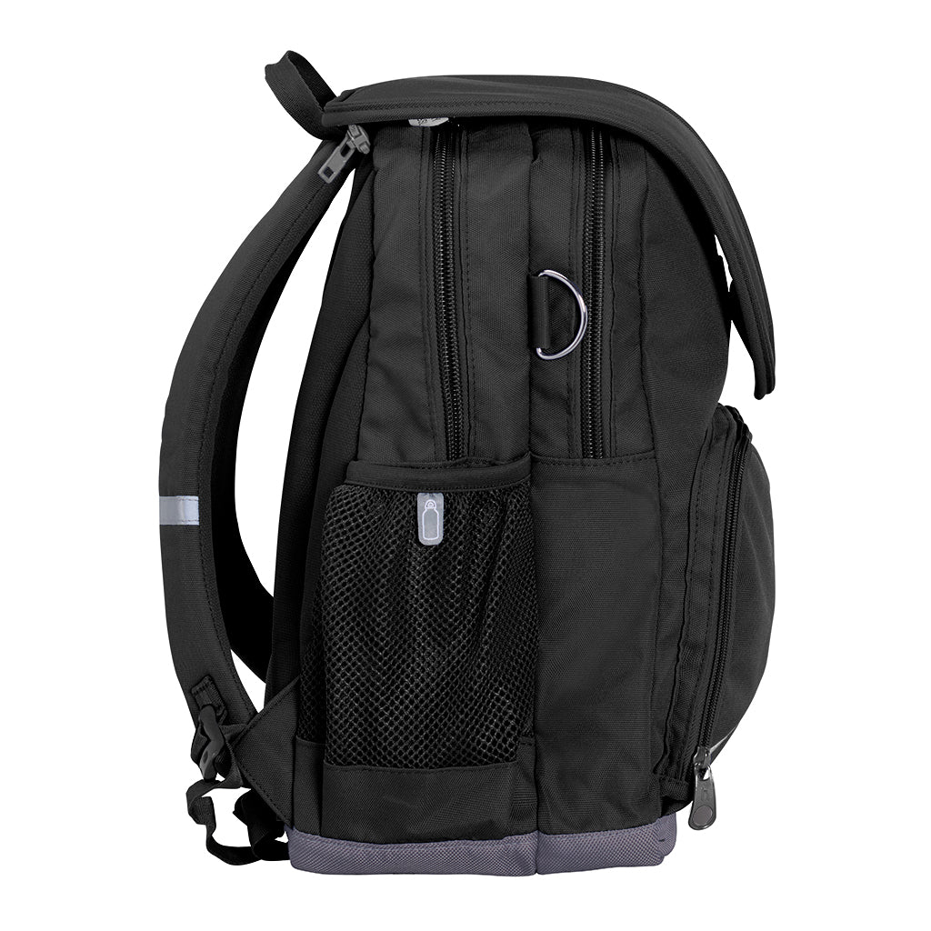 Harlequin Ergo Tuff-Pack in black side view with drink bottle holder