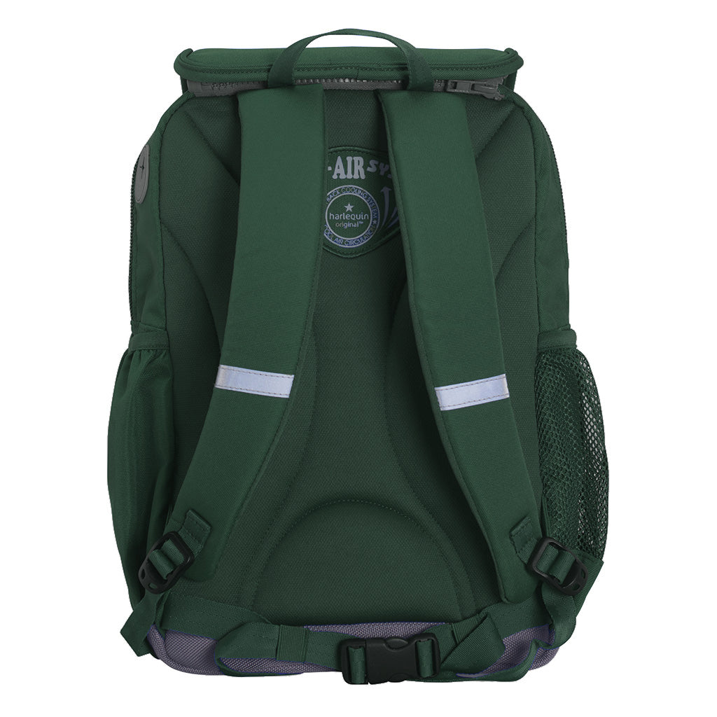 Harlequin Ergo Tuff-Pack in green back view with should straps