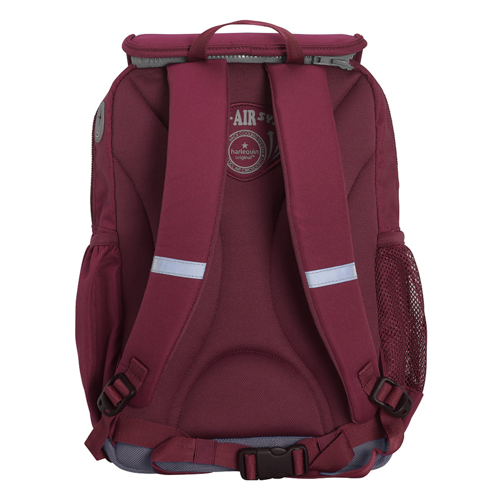 Harlequin Ergo Tuff-Pack in maroon back view with should straps