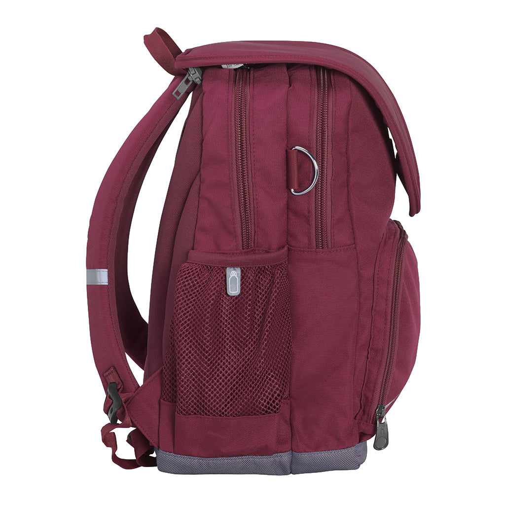 Harlequin Ergo Tuff-Pack in maroon side view with drink bottle holder