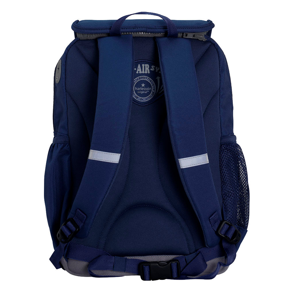 Harlequin Ergo Tuff-Pack in navy blue back view with should straps