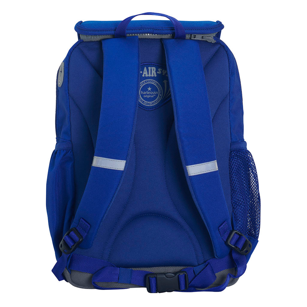 Harlequin Ergo Tuff-Pack in royal blue back view with should straps