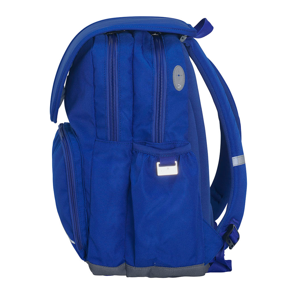 Harlequin Ergo Tuff-Pack in royal blue side view with earphone hole