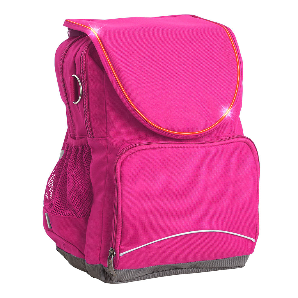 Harlequin VIVID Ergo Tuff-Pack shown in pink, side angle and front pocket.