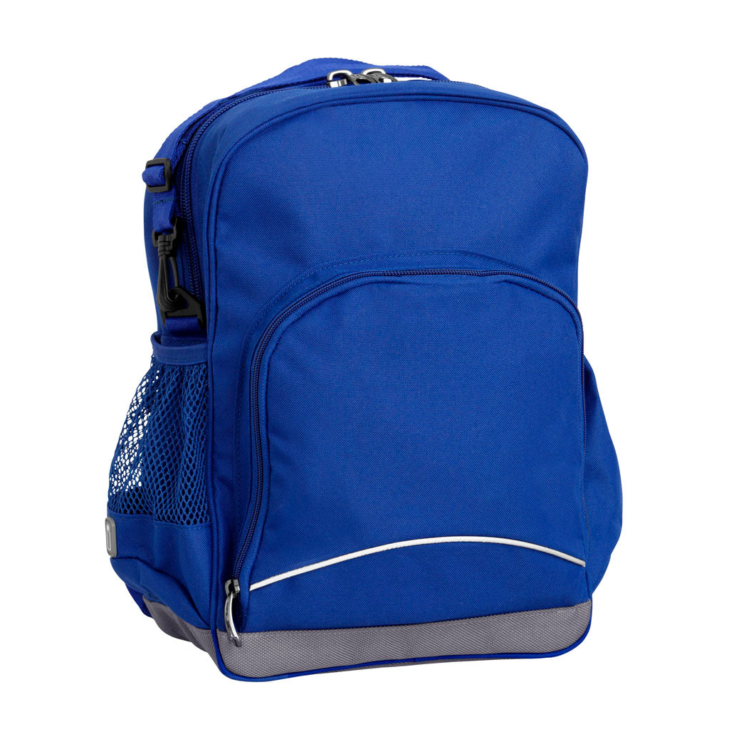 Royal Blue Kindy Tuff-Pack front angle view showing a small front pocket