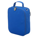 Harlequin large lunch bag in Royal blue with quality zips, d-ring, a cold brick pocket, fully lined, food safe with a personalised design on the front.