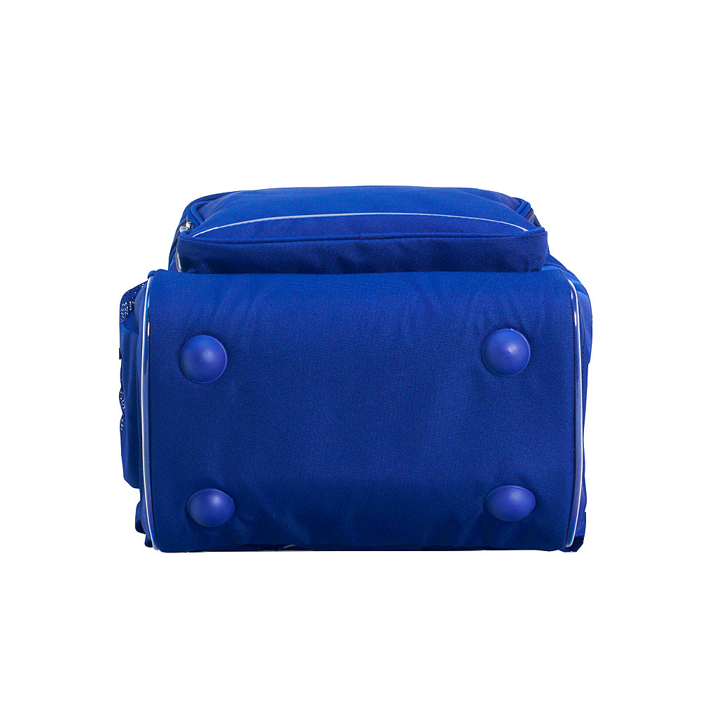 Harlequin Mighty in royal bottom base angle displaying 4 studs to protect the soft base