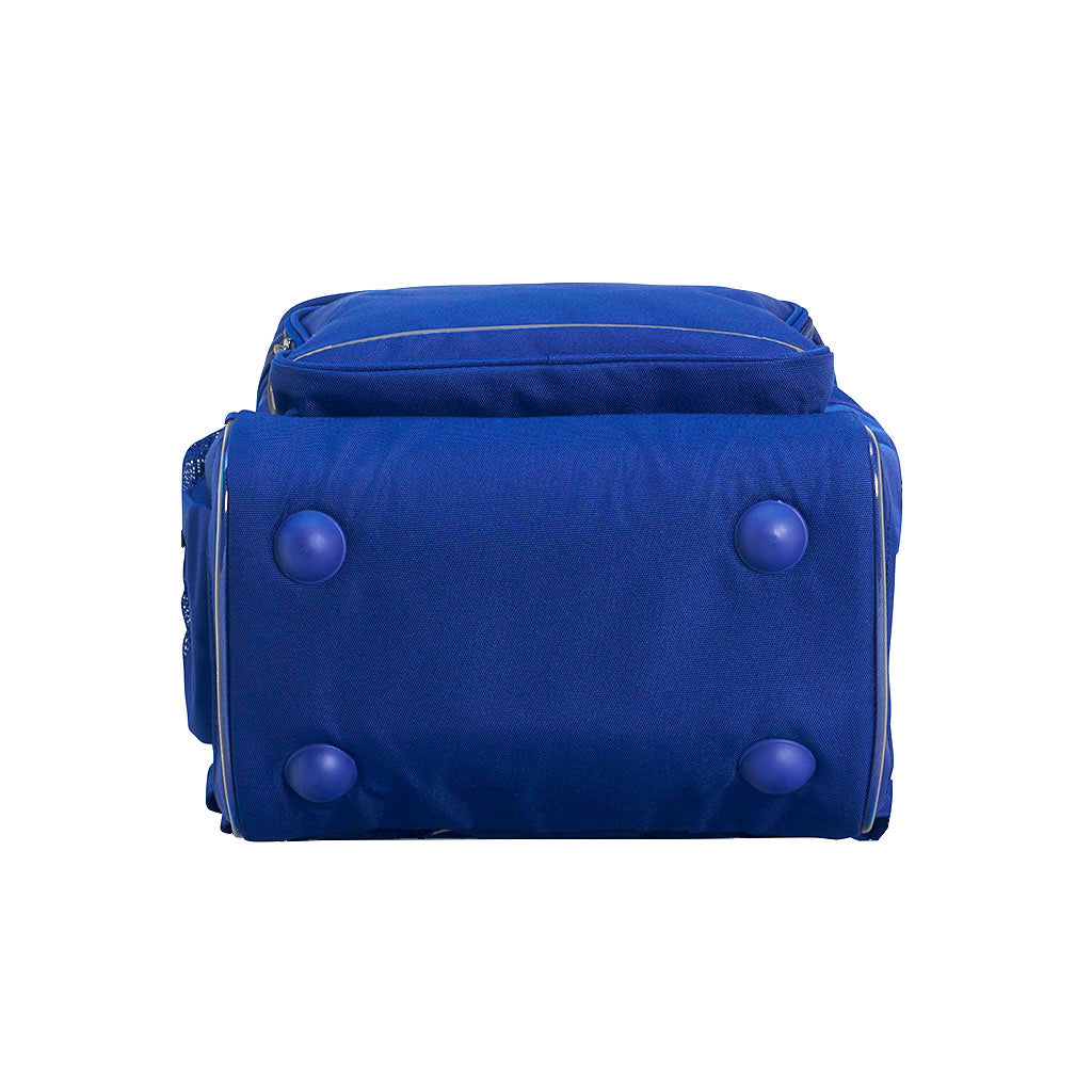 Harlequin Mighty in royal blue bottom base angle displaying 4 studs to protect the soft base
