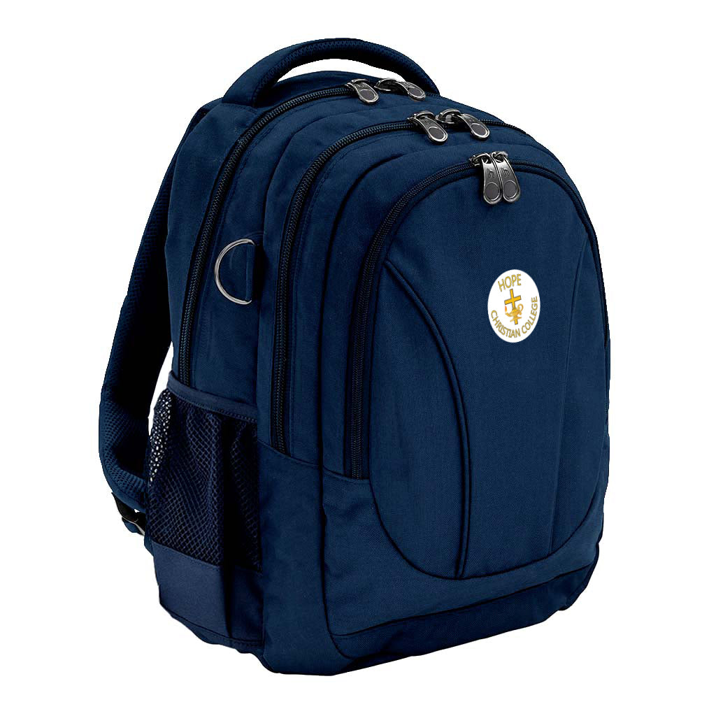 Harlequin Anatomic Tuff-Pack backpack front view in navy blue