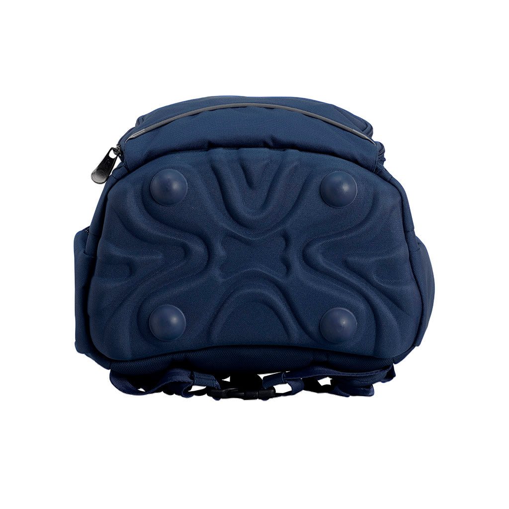 Harlequin Posture Tuff-pack in navy bottom angle displaying hard wearing, moulded EVA hard base with feet stabilisers