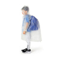 Side view of high quality transparent Raincoat made of soft waterproof EVA material