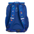 Harlequin Ergo Tuff-Pack backpack in Royal Blue with Galaxy Boy design from the Harlequin Creatix Signature Series. Back view showcasing the Anatomic back panel, padded shoulder straps and waist strap.