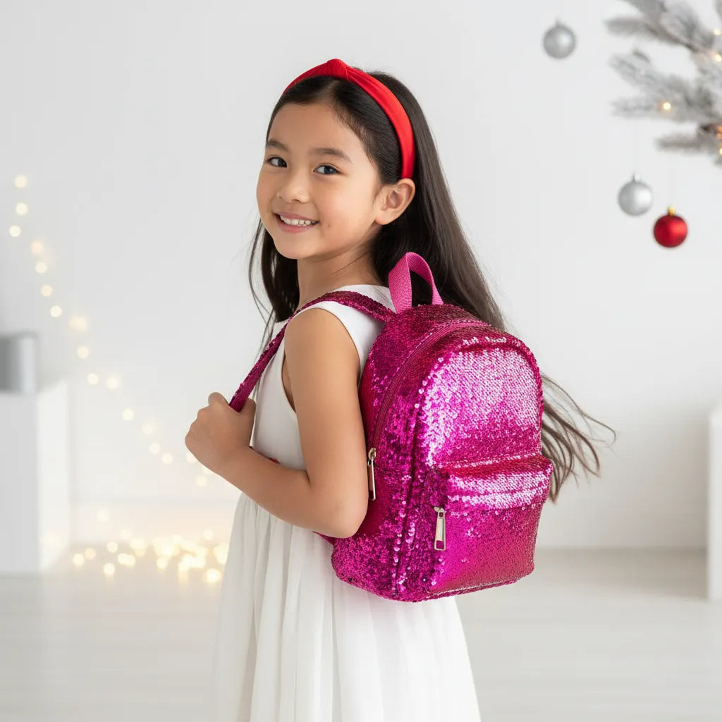Shimmer Mini Backpack - Hot Pink