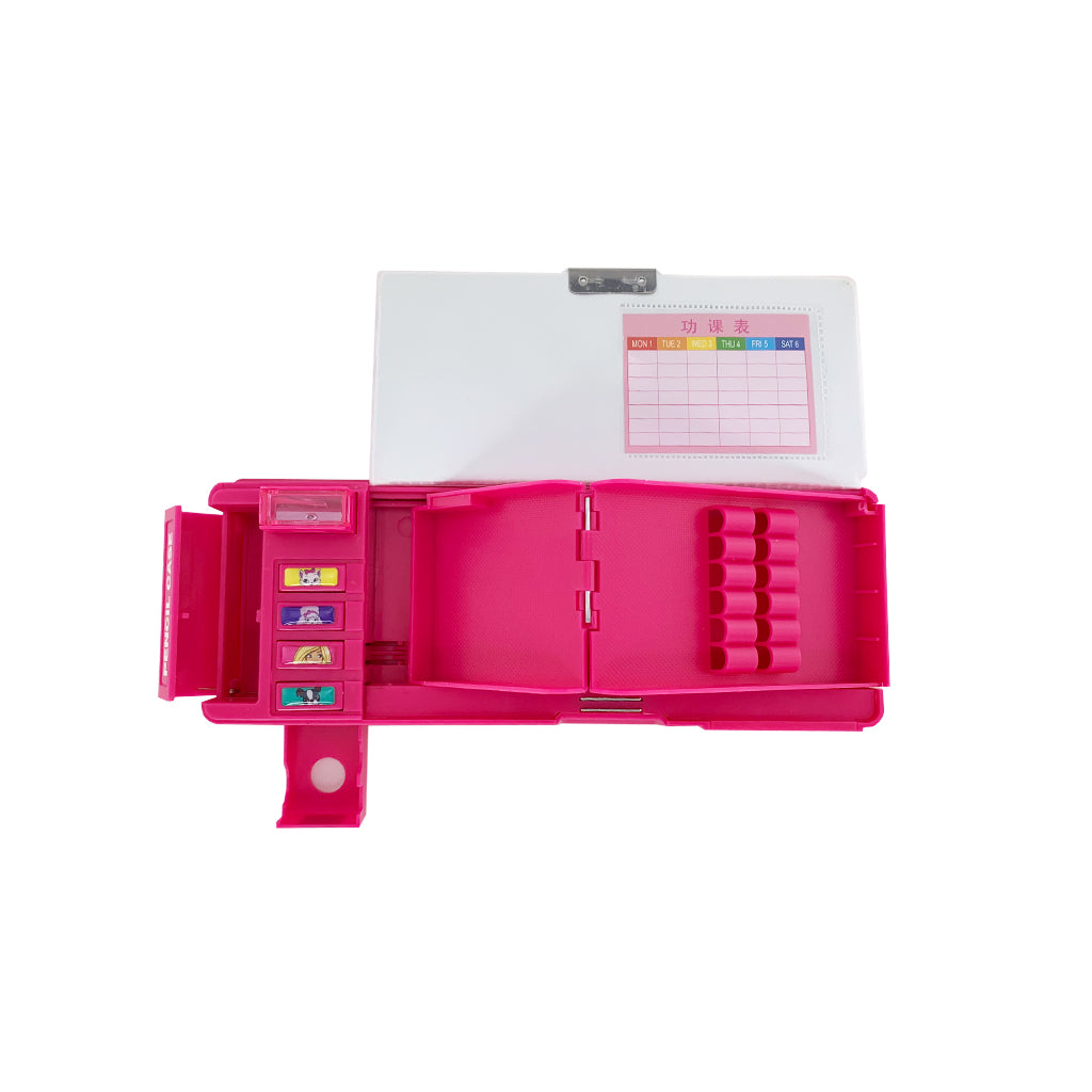 Open Pencil Box with Transformers design. Features include pencil sharpener, Pencil holder etc.