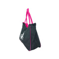 Dance tote bag angled view with pink handles