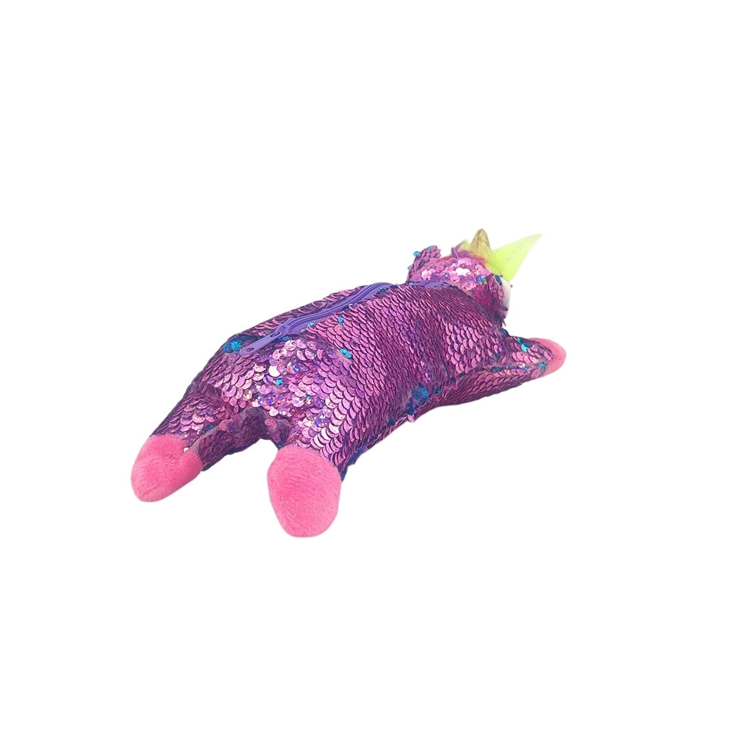 Sequence Unicorn Pencil Case back view with one compartment