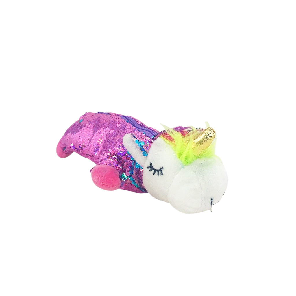 Sequence Unicorn Pencil Case angled view with one compartment