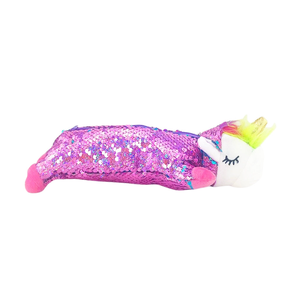 Sequence Unicorn Pencil Case side view with one compartment