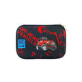 Hard top pencil case with 2 compartments, zip closure, pen holders and inner mesh pockets back view