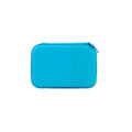 Sky blue hard top shark pencil case with zip closure back view