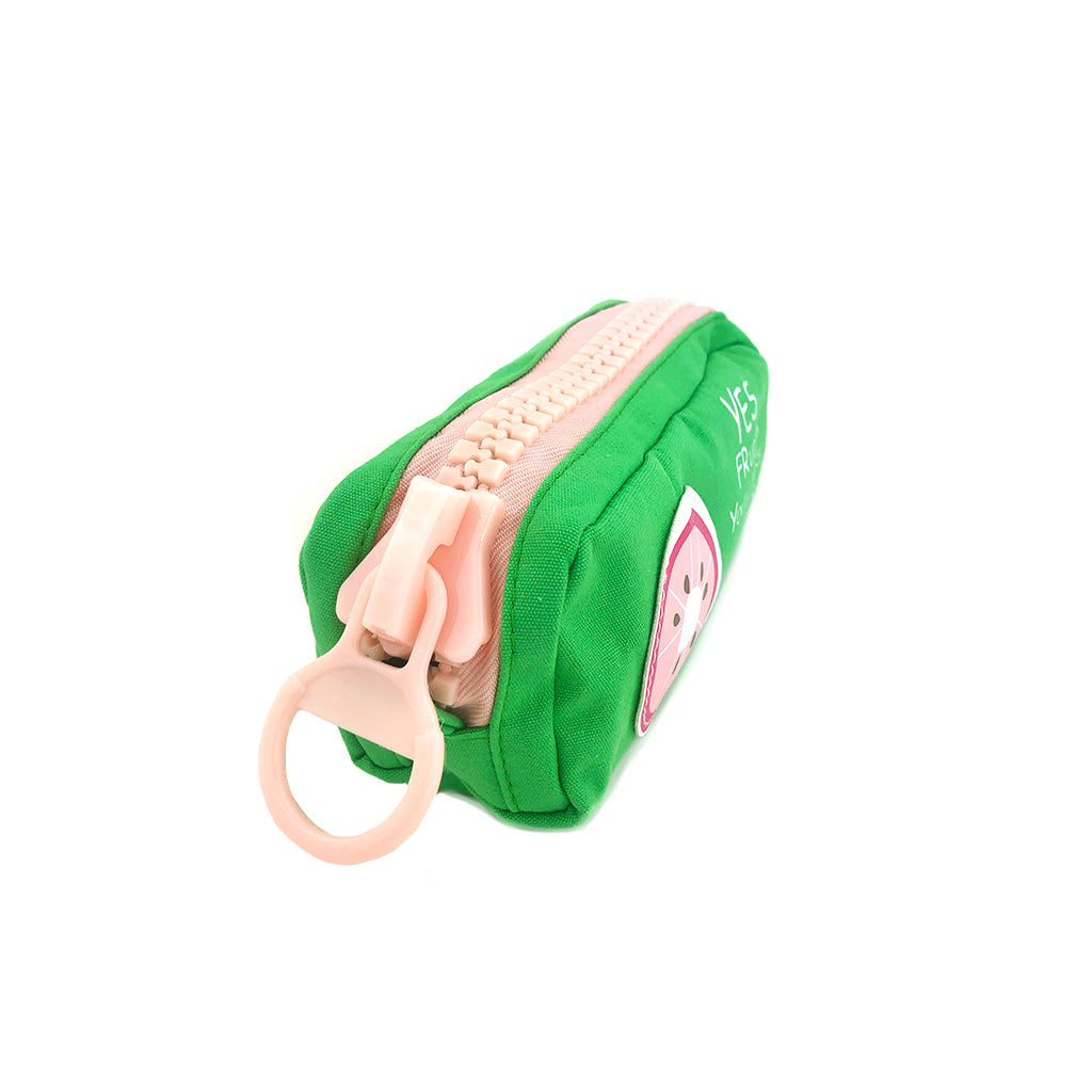 Kiwi Pencil Case with Jumbo Zipper angled view.