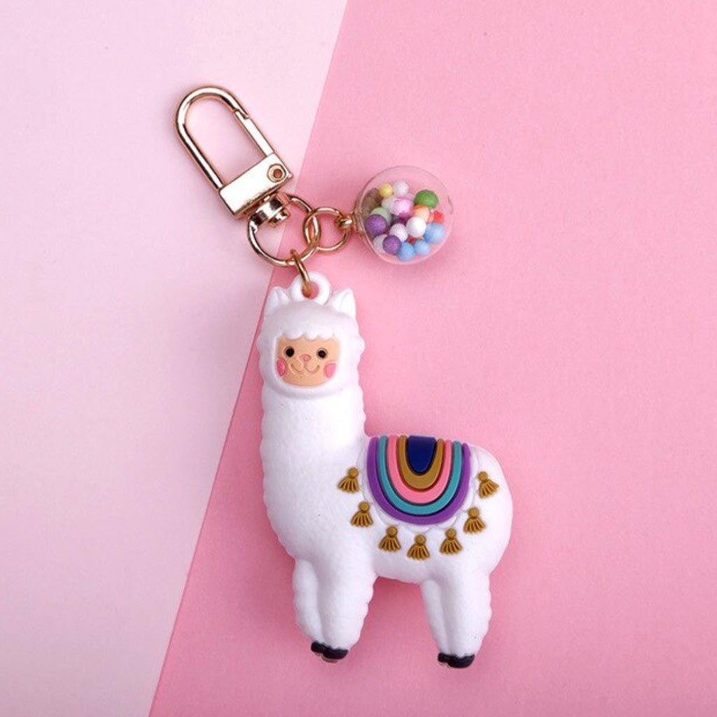 Gumball Llama Keyring