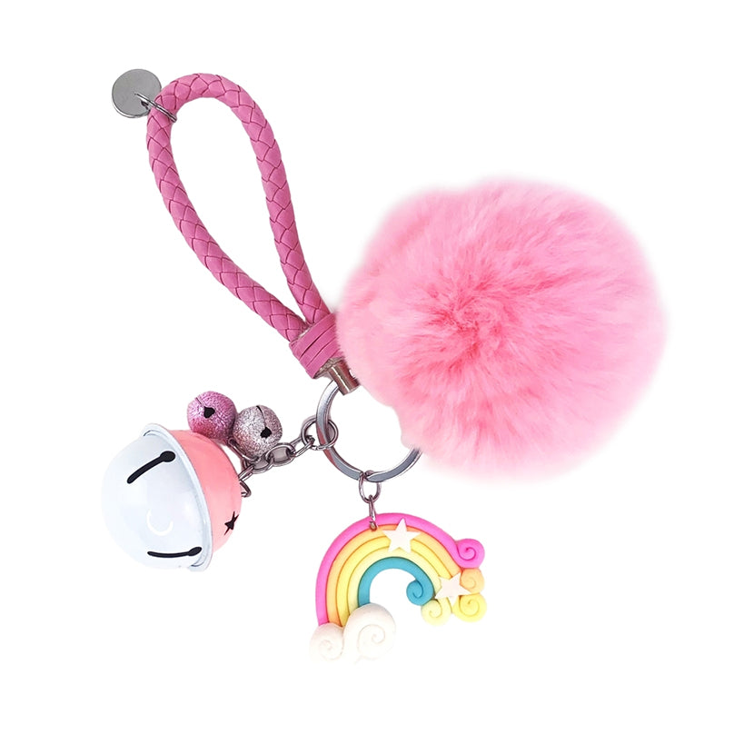 Pink Pom Pom Keyring