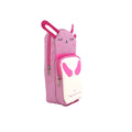 Panda Pencil Case with two compartments and zip closure angled view.