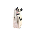 Panda Pencil Case with two compartments and zip closure angled view.