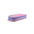 Unicorn Pencil Case with one big compartment and zip closure angled view