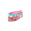 Red Bus pencil case with one compartment and zip closure angled view