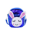 Glitter Bunny Backpack front view with two compartments