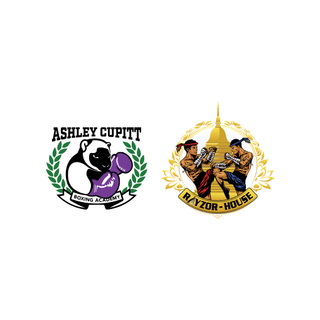 Two Ashley Cupitt Boxing Academy -related logos side by side on a white background.