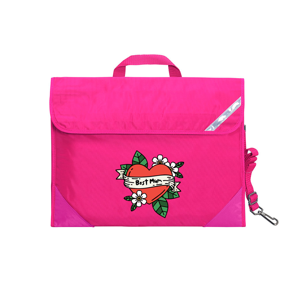Best Mum - Window Satchel Bag - Hot Pink