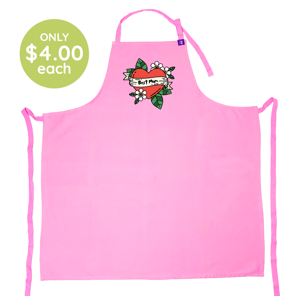 Pink Apron - Best Mum - 10 Pack