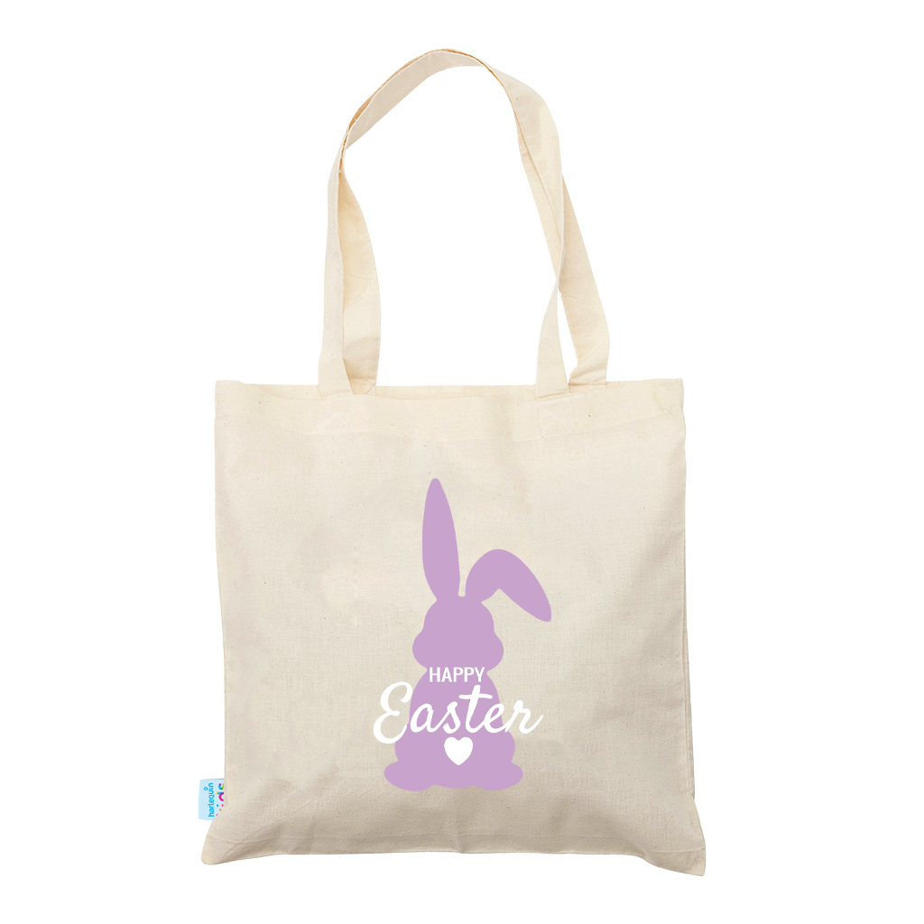 Bunny Heart Tail Calico Tote