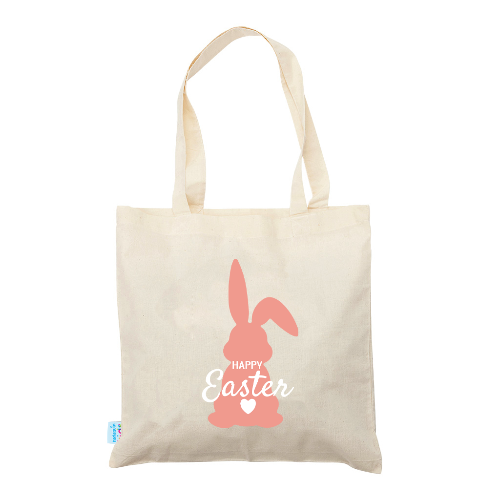 Bunny Heart Tail Calico Tote