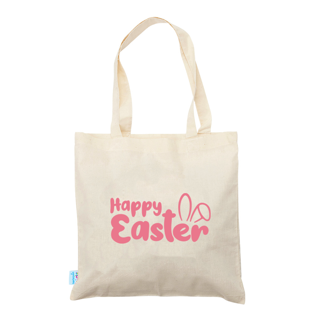 Happy Easter Bunny Ears Calico Tote