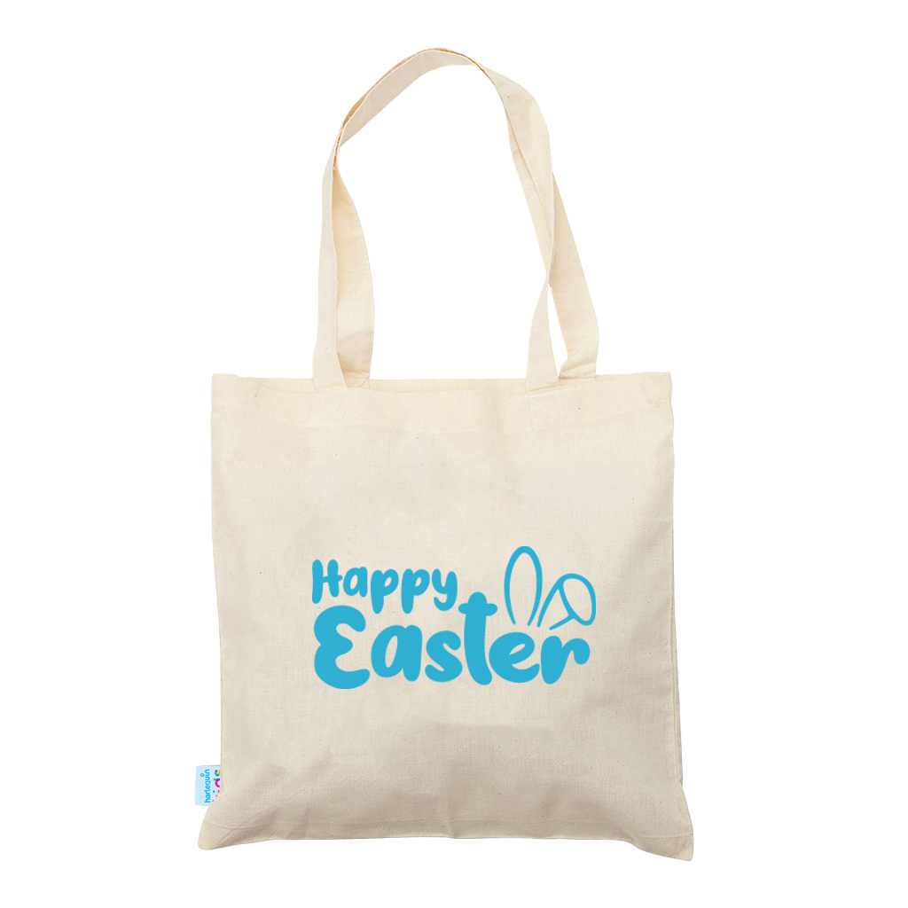 Happy Easter Bunny Ears Calico Tote