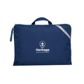 Navy Q Book Bag, with single zip opening, handle and reflective strips and Heritage Christian School logo