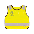 Harlequin Hi-Viz yellow safety bib displaying reflective stripes and patches 