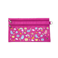 Harlequin Pencil Case in Pink with Kittycorn design from the Harlequin Creatix Signature Series. Front view displaying two zip compartments, ventilation eyelet and D-ring.