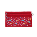Harlequin Pencil Case in Red with Pixel Chick design from the Harlequin Creatix Signature Series. Front view displaying two zip compartments, ventilation eyelet and D-ring.