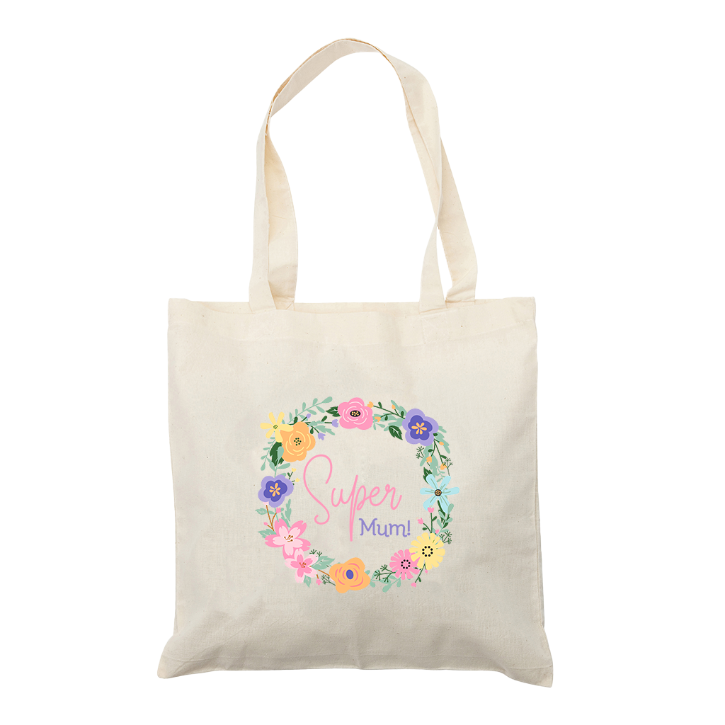 Super Mum Calico Tote Bag