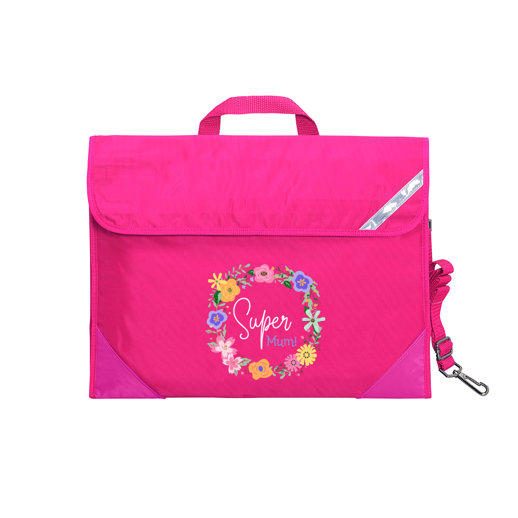 Super Mum - Window Satchel Bag - Hot Pink