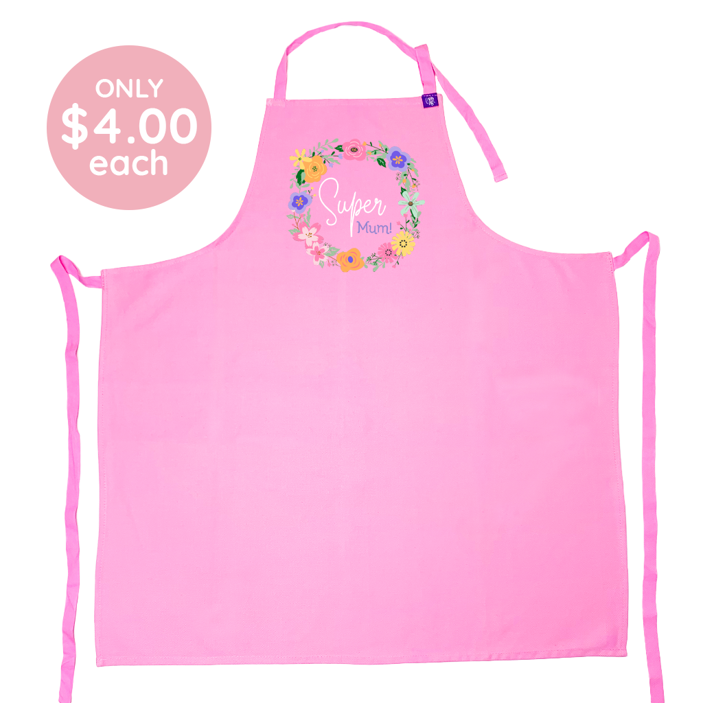 Pink Apron - Super Mum - 10 Pack